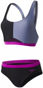 Speedo HydrActive 2 Piece Black/Vite Grey/Diva