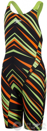 Speedo Fastskin Endurance Openback Kneeskin Girl Black Atomic Lime Salso Swimaholic