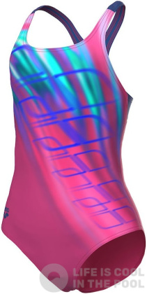 Arena Girls Shading Swimsuit Swim Pro Back Freak Rose Neon Blue Swimaholic