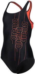 Arena Girls Swimsuit Swim Pro Back Graphic Black/Floreale