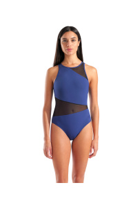Women's swimsuit Arena Feel Mesh Angle Vent Back Blue