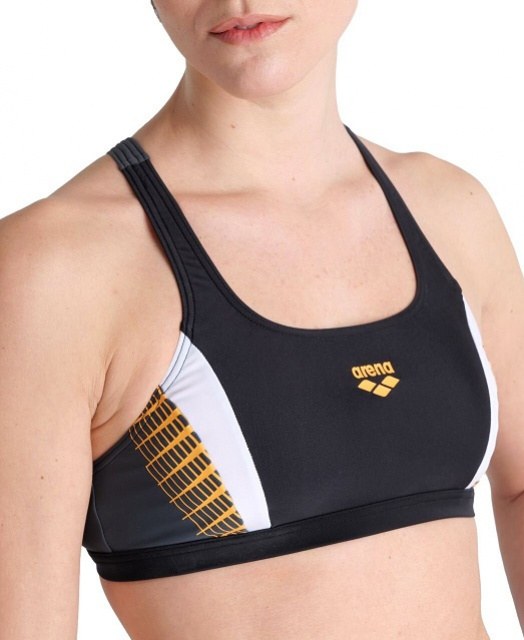 Women's swimwear Arena Threefold Two Pieces Black/Asphalt/White