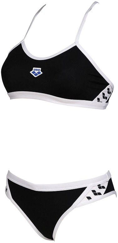 Arena Icons Bikini Cross Back Solid Black/White