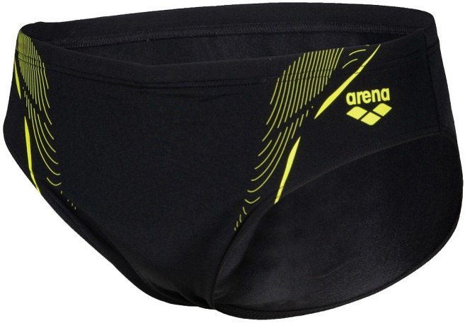 Men's swimsuit Arena Swim Briefs Graphic Black/Soft Green